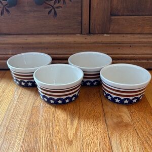 Boleslawiec Polish Pottery Stars and Stripes Bowls